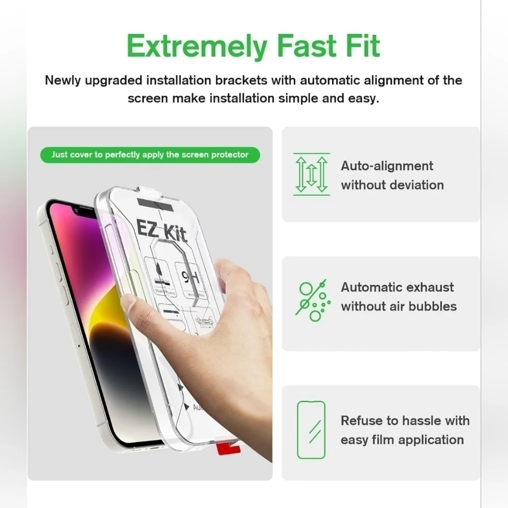 2 Pk Glass Screen Protector for iPhone 14 Pro Max / 14 Plus / 13 Pro Max 6.7 New